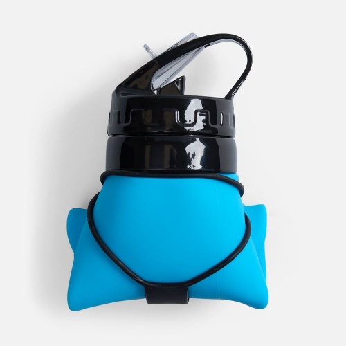 Складная бутылка для воды Langfossen, голубая фото 2 Складная бутылка для воды Langfossen, голубая фото 2