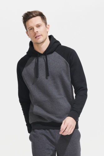 Толстовка унисекс Seattle, темный меланж с черным фото 3 Толстовка унисекс Seattle, темный меланж с черным фото 3