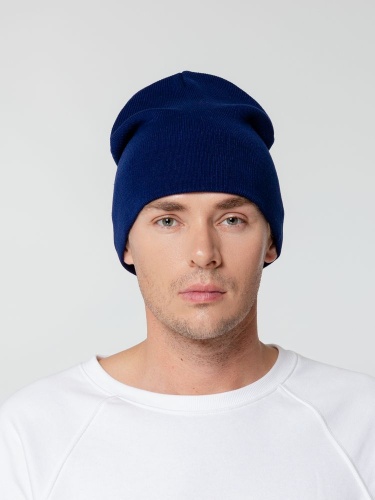 Шапка Tube Top, темно-синяя (сапфир) фото 5 Шапка Tube Top, темно-синяя (сапфир) фото 5