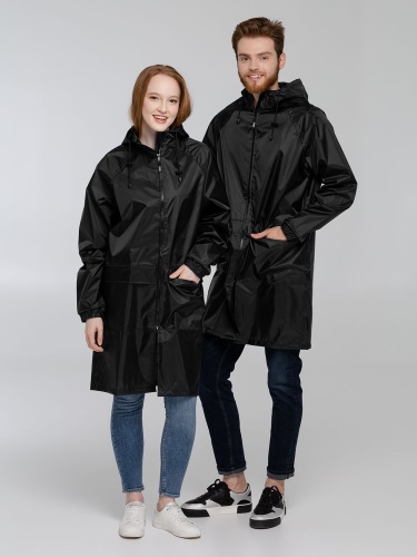 Дождевик с карманами «Плащ, плащ», черный фото 6