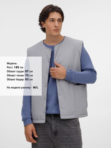 Жилет унисекс Veter, серый фото 4 Жилет унисекс Veter, серый фото 4
