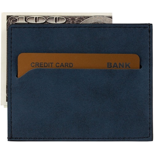 Чехол для карточек Nubuk, синий фото 6 Чехол для карточек Nubuk, синий фото 6