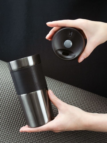 Термостакан Solingen Grip, серо-стальной фото 9 Термостакан Solingen Grip, серо-стальной фото 9