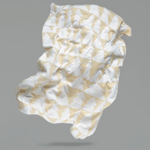 Плед «Танцующий лес», белый с золотистым фото 4