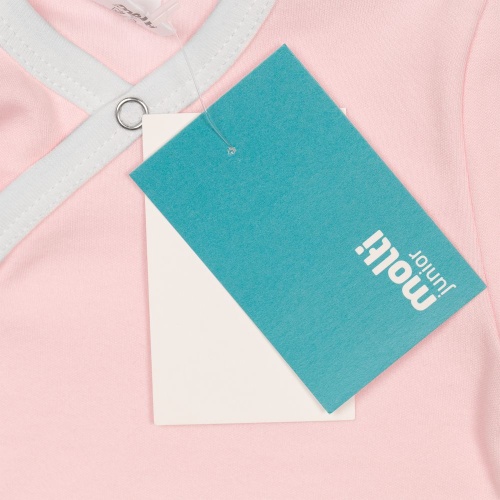 Боди детское Baby Prime, розовое с молочно-белым фото 4