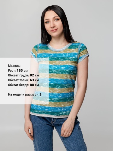 Футболка женская Rayet Lady двусторонняя, голубая с зеленым фото 9