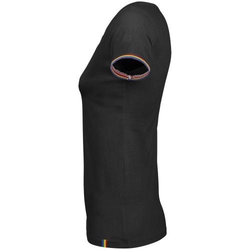 Футболка женская Rainbow Women, черная с многоцветным фото 4