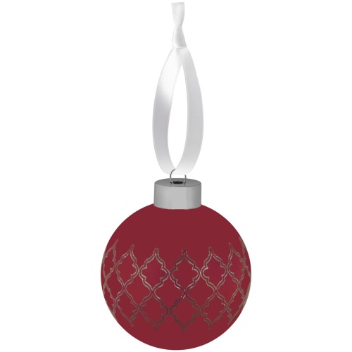 Елочный шар King с лентой, 8 см, красный Елочный шар King с лентой, 8 см, красный