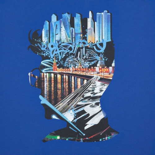 Футболка Moscow Boy, ярко-синяя фото 4