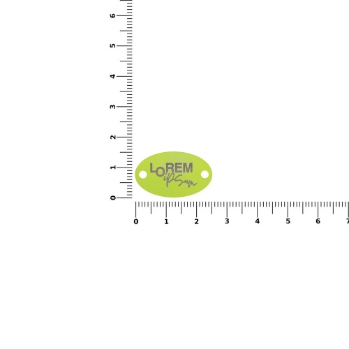 Шильдик металлический Alfa Oval, желтый неон фото 2 Шильдик металлический Alfa Oval, желтый неон фото 2