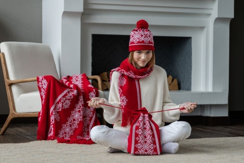 Шарф Onego, красный фото 7 Шарф Onego, красный фото 7