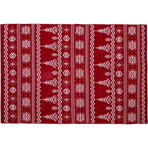 Плед Elnik, красным с молочно-белым фото 6