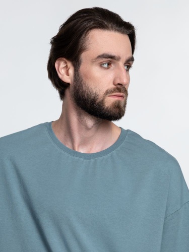 Футболка унисекс оверсайз Crosstown, серо-зеленая фото 3