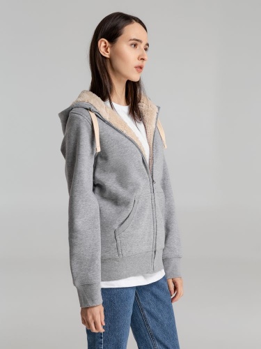 Толстовка унисекс на молнии Sherpa 280, серый меланж фото 7