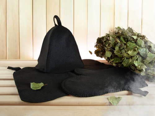 Банная рукавица Heat Off, черная фото 3