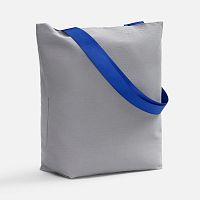 Шопер B5, серый с широкими синими ручками