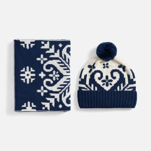 Шапка Wintertude, синяя с белым фото 4 Шапка Wintertude, синяя с белым фото 4