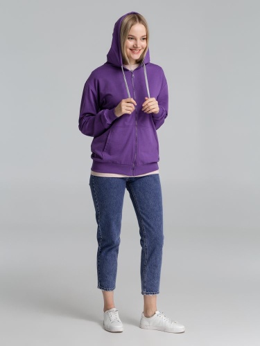 Толстовка на молнии с капюшоном Unit Siverga, фиолетовая фото 13