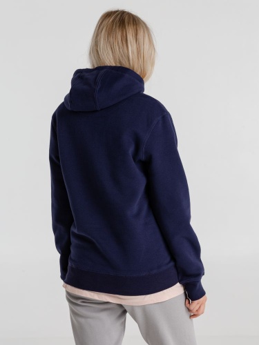 Толстовка с капюшоном унисекс King, темно-синяя фото 6