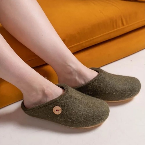 Домашние валенки Step, зеленые (олива) фото 3 Домашние валенки Step, зеленые (олива) фото 3