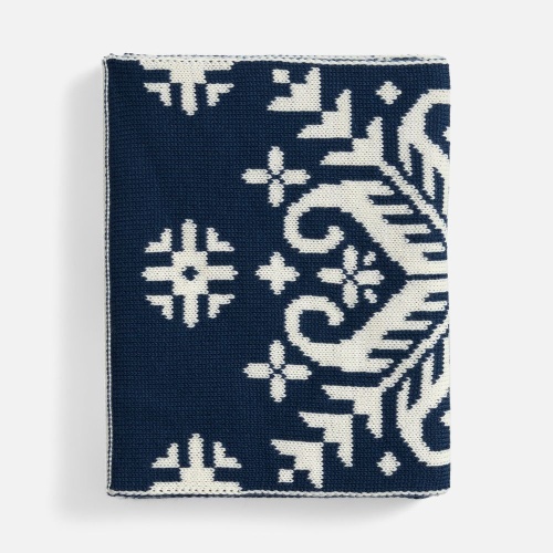 Шарф Wintertude L, синий с белым фото 4