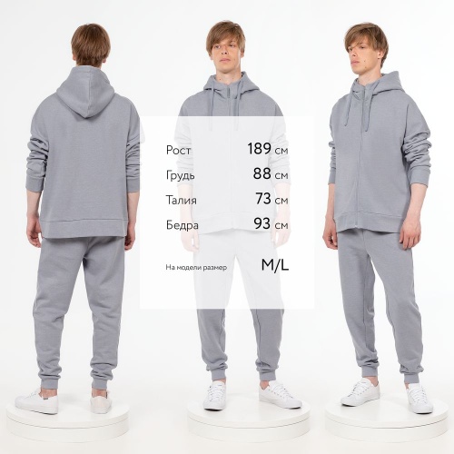 Толстовка унисекс H3, серая фото 3