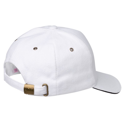 Бейсболка Unit Classic, белая с черным кантом фото 3 Бейсболка Unit Classic, белая с черным кантом фото 3