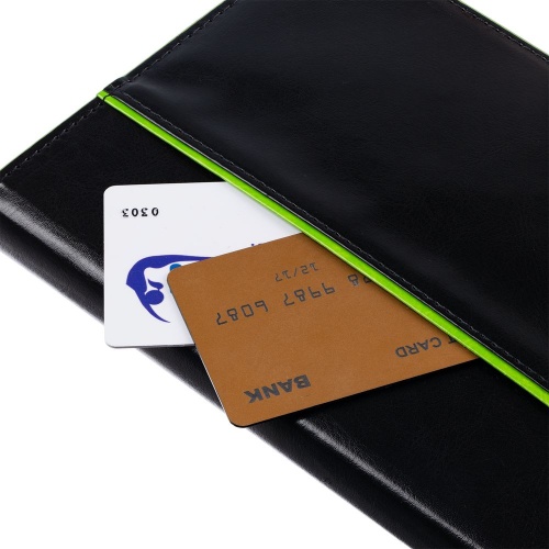 Ежедневник Alanis, недатированный, черный с зеленым фото 3