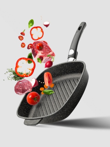 Сковорода литая Qualita, гриль фото 6