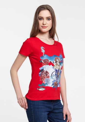 Футболка женская Ragazza Di Mare, красная фото 3 Футболка женская Ragazza Di Mare, красная фото 3