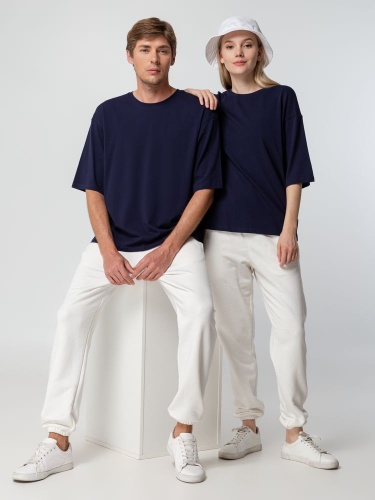 Футболка унисекс оверсайз Street Vibes, темно-синяя фото 13