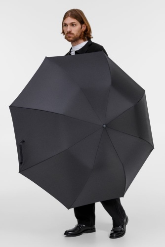 Зонт складной Big Arc, черный фото 3