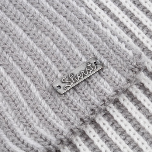 Шарф Nobilis, белый с серым фото 6