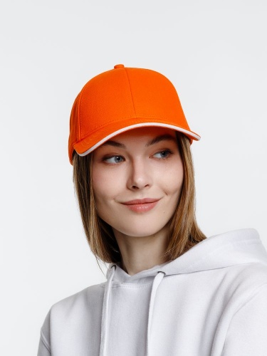 Бейсболка Spiker, оранжевая с белым фото 3 Бейсболка Spiker, оранжевая с белым фото 3