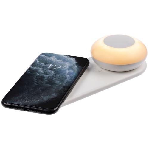 Ночник с функцией беспроводной зарядки moonRay, белый Ночник с функцией беспроводной зарядки moonRay, белый