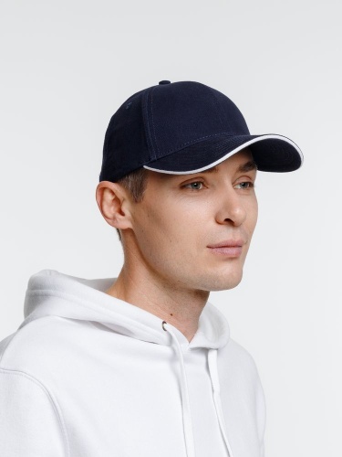 Бейсболка Spiker, темно-синяя с белым фото 4