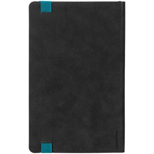 Ежедневник Velours, недатированный, черный с бирюзовым фото 4