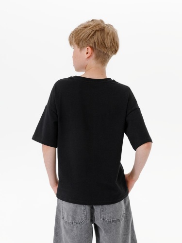 Футболка детская оверсайз Teezer, черная фото 2 Футболка детская оверсайз Teezer, черная фото 2