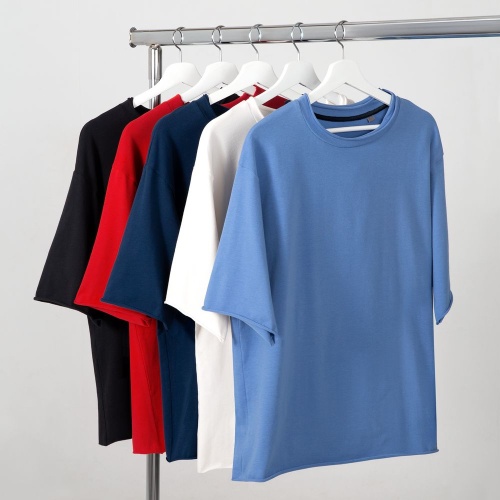 Футболка оверсайз Vozduh 2.0, темно-синяя фото 4