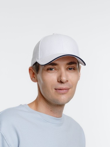 Бейсболка Spiker, белая с темно-синим фото 4 Бейсболка Spiker, белая с темно-синим фото 4