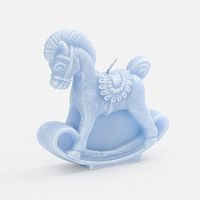 Свеча фигурная «Лошадка-качалка», голубая
