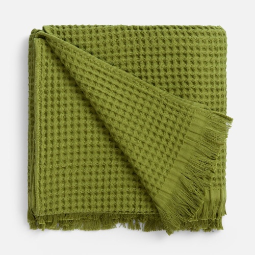 Плед вафельный Elenglect, зеленый фото 3