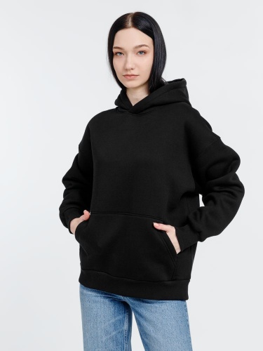 Худи оверсайз унисекс Go Easy, черное фото 4 Худи оверсайз унисекс Go Easy, черное фото 4