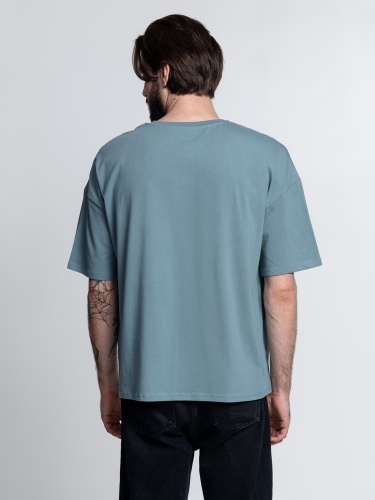 Футболка унисекс оверсайз Crosstown, серо-зеленая фото 3