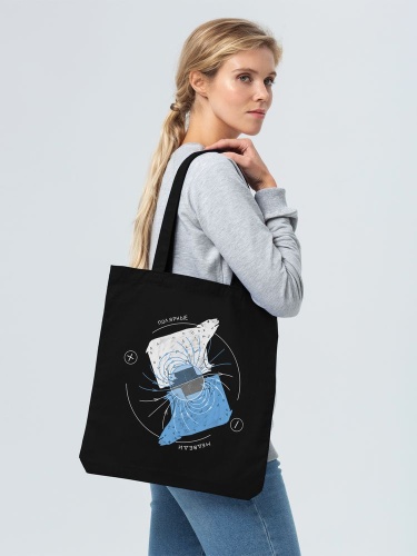 Холщовая сумка «Полярные медведи», черная фото 4 Холщовая сумка «Полярные медведи», черная фото 4