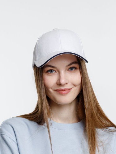 Бейсболка Spiker, белая с темно-синим фото 3 Бейсболка Spiker, белая с темно-синим фото 3