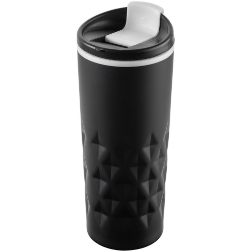 Термостакан Relief, черный с белым Термостакан Relief, черный с белым