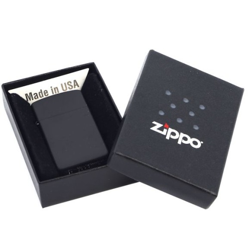 Зажигалка Zippo Slim Matt, матовая черная фото 4