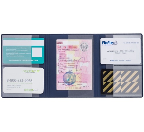 Обложка для автодокументов Dorset, синяя фото 6