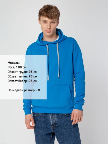 Толстовка с капюшоном Unit Kirenga Heavy, бирюзовая фото 7